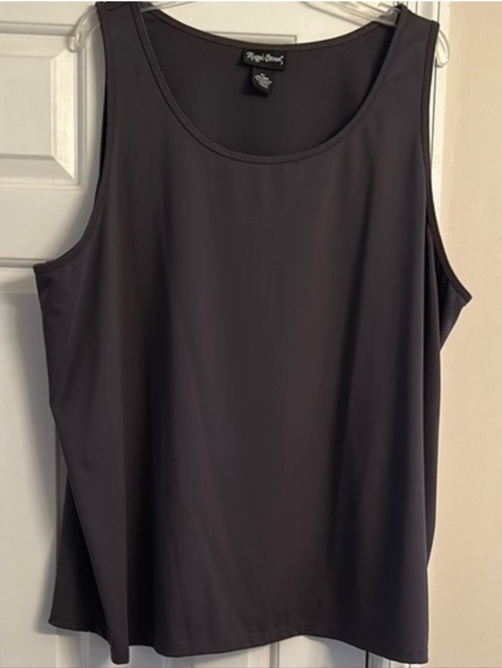 Maggie Barnes Dark Charcoal Scoop Neck Tank Top